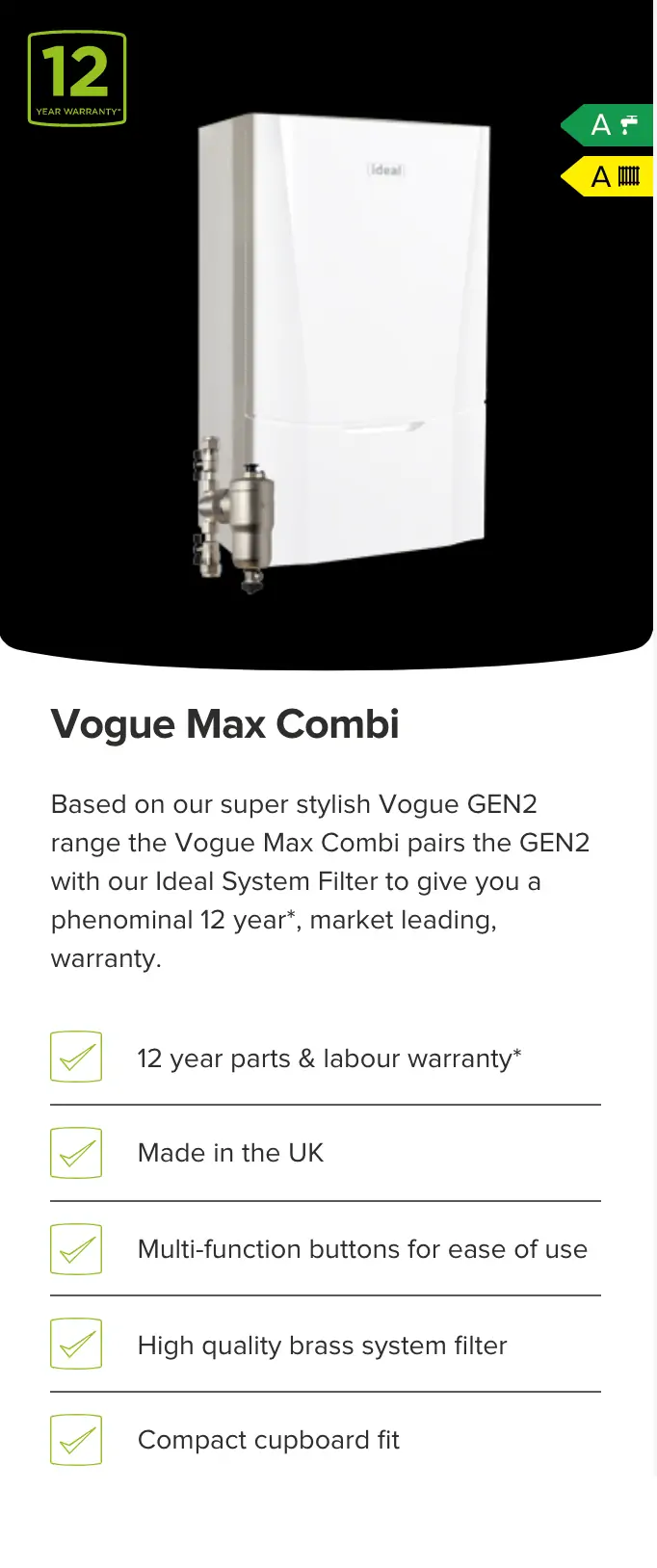 Vogue Max Combi Ideal boiler Northampton