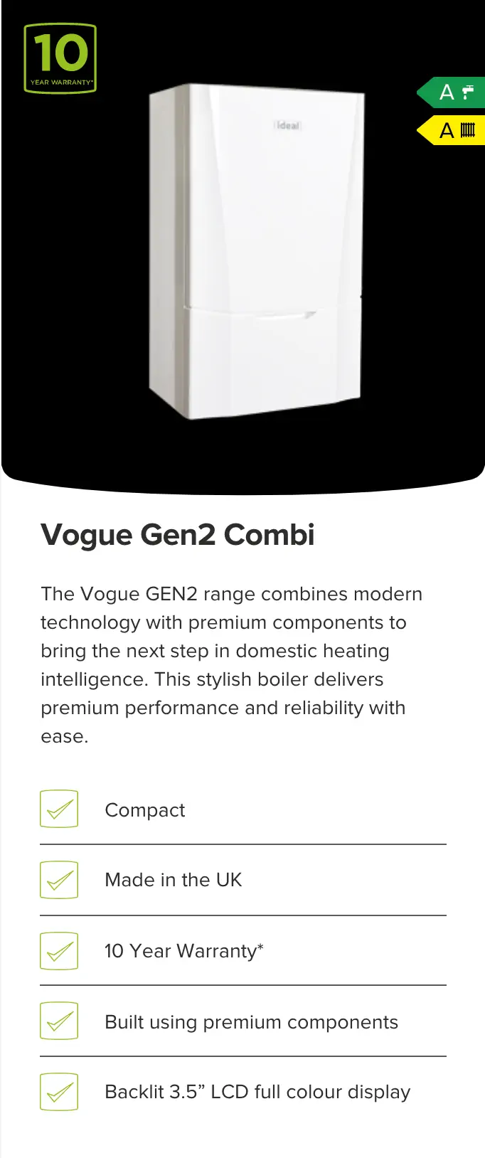 Vogue Gen2 Combi Ideal boiler Northampton
