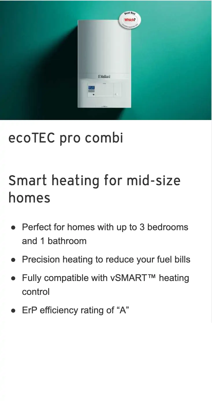 ecoTEC pro combi Vaillant boiler in Northampton