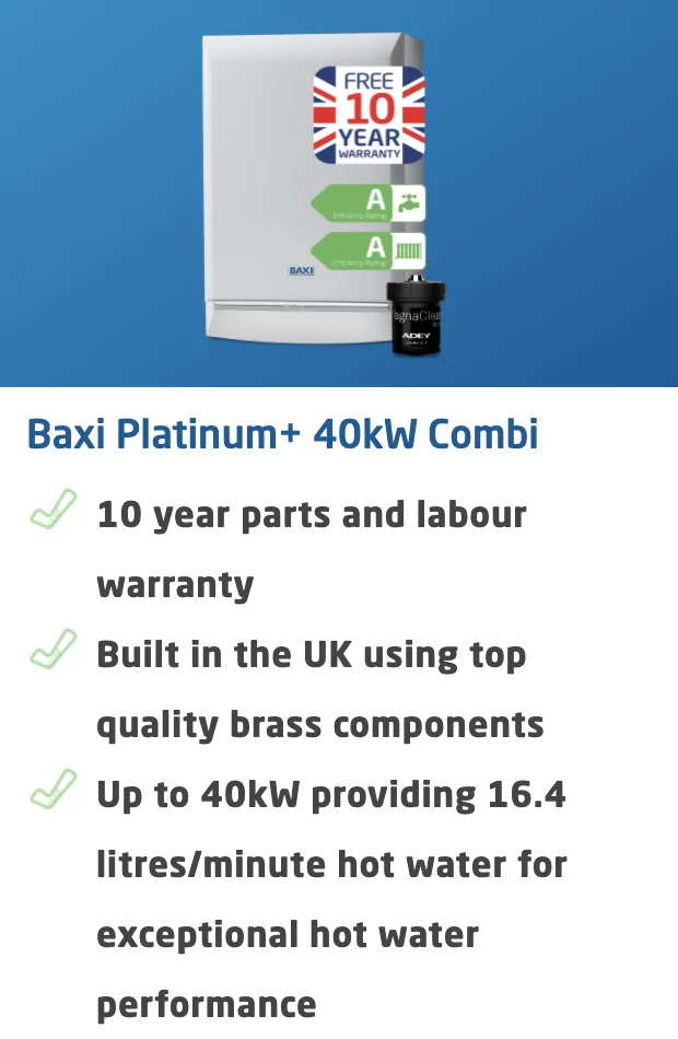 Platinum Baxi boiler Northampton