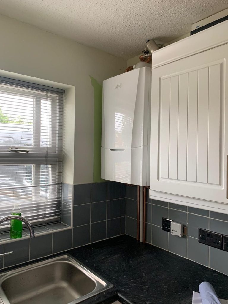 New Ideal boiler fitted in a kitchen